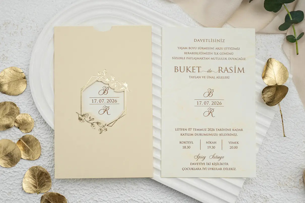 Klasik Düğün Davetiyesi Ekonom-9154