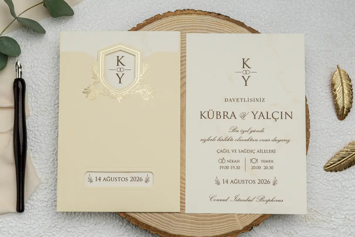 Klasik Düğün Davetiyesi Ekonom-9198