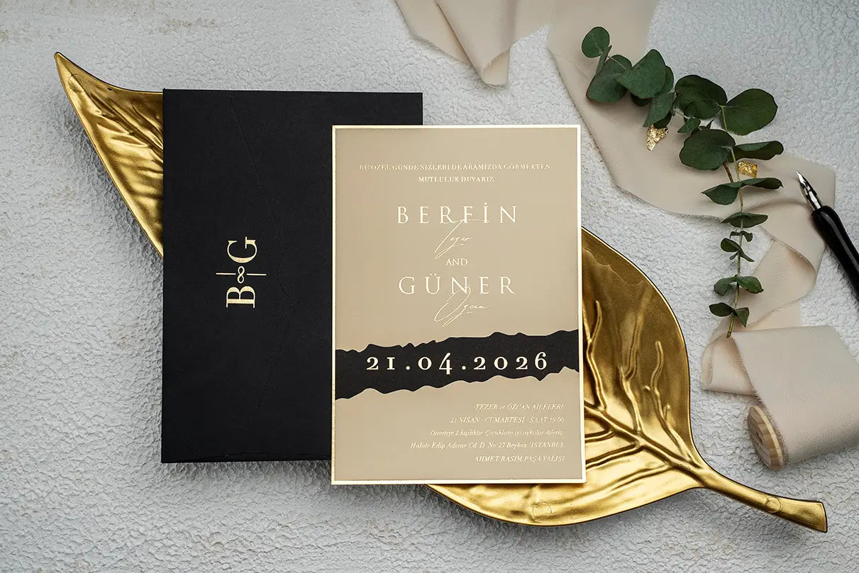 Varaklı Düğün Davetiyesi Ekonom-9281