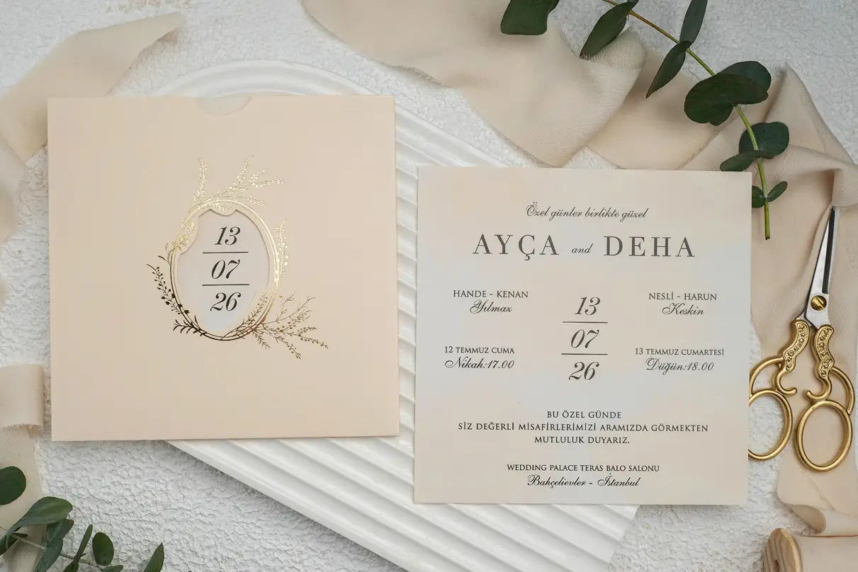 Klasik Düğün Davetiyesi Ekonom-9285