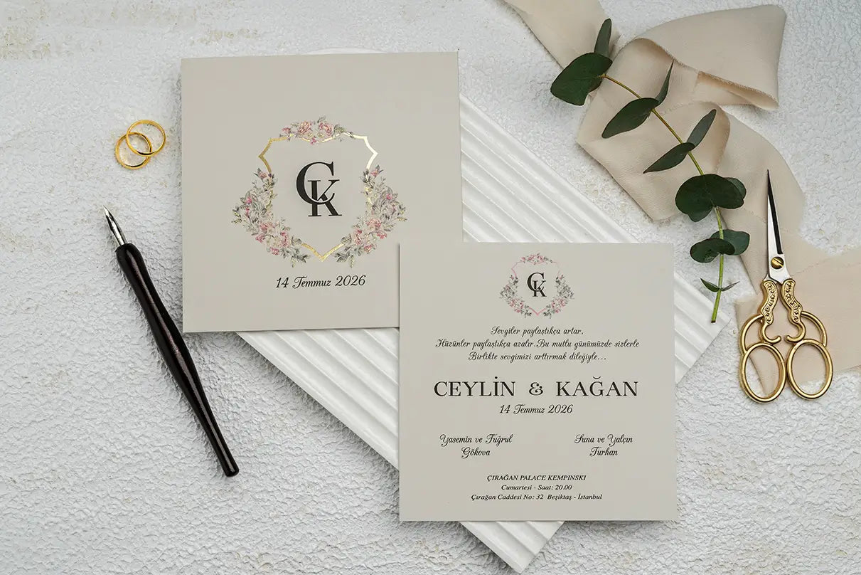 Klasik Düğün Davetiyesi Ekonom-9289