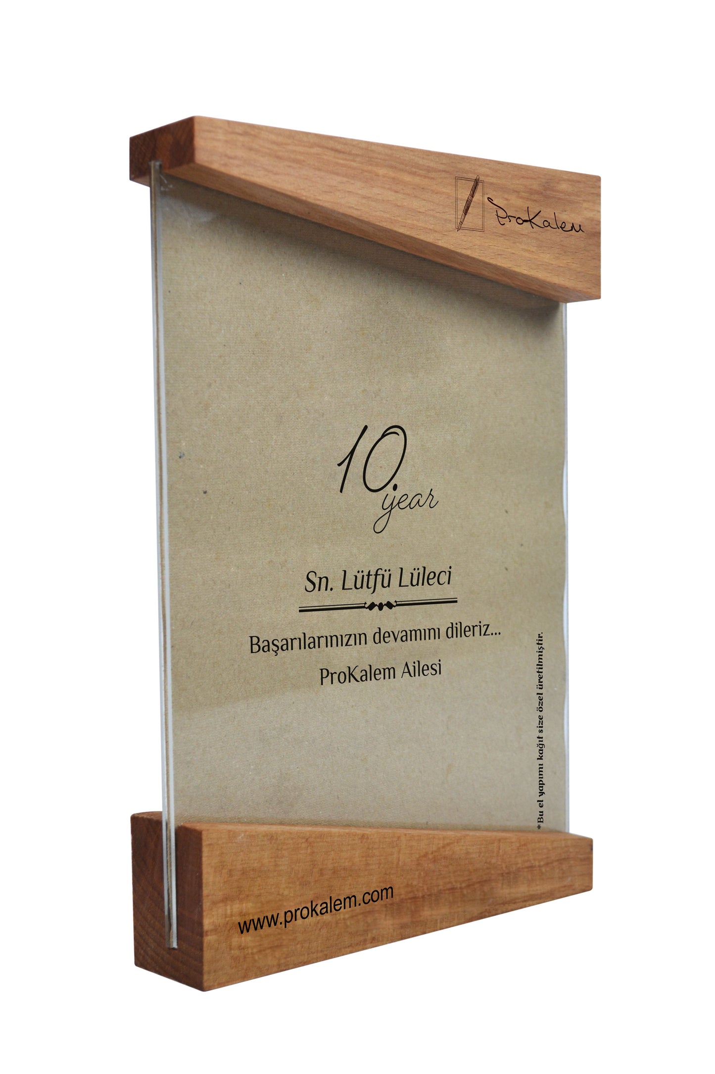 Özel Yapım Plaket El Yapımı Kağıt ve Kayın Ağacı