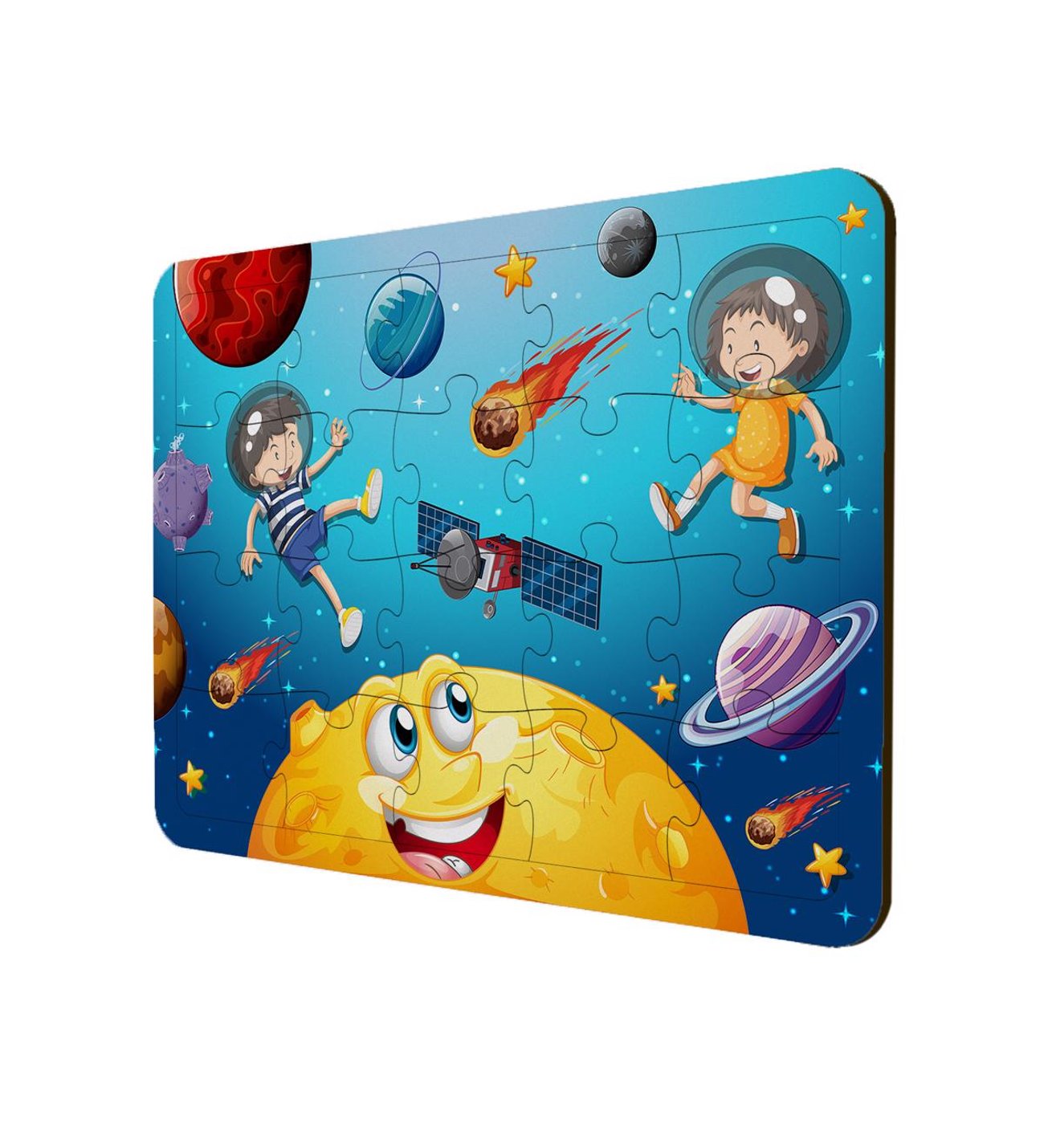 Çocuklar için Ahşap Puzzle 3'lü Set Maceracı Çocuklar Serisi