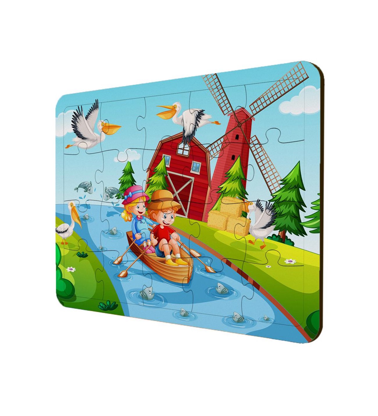 Çocuklar için Ahşap Puzzle 3'lü Set Maceracı Çocuklar Serisi