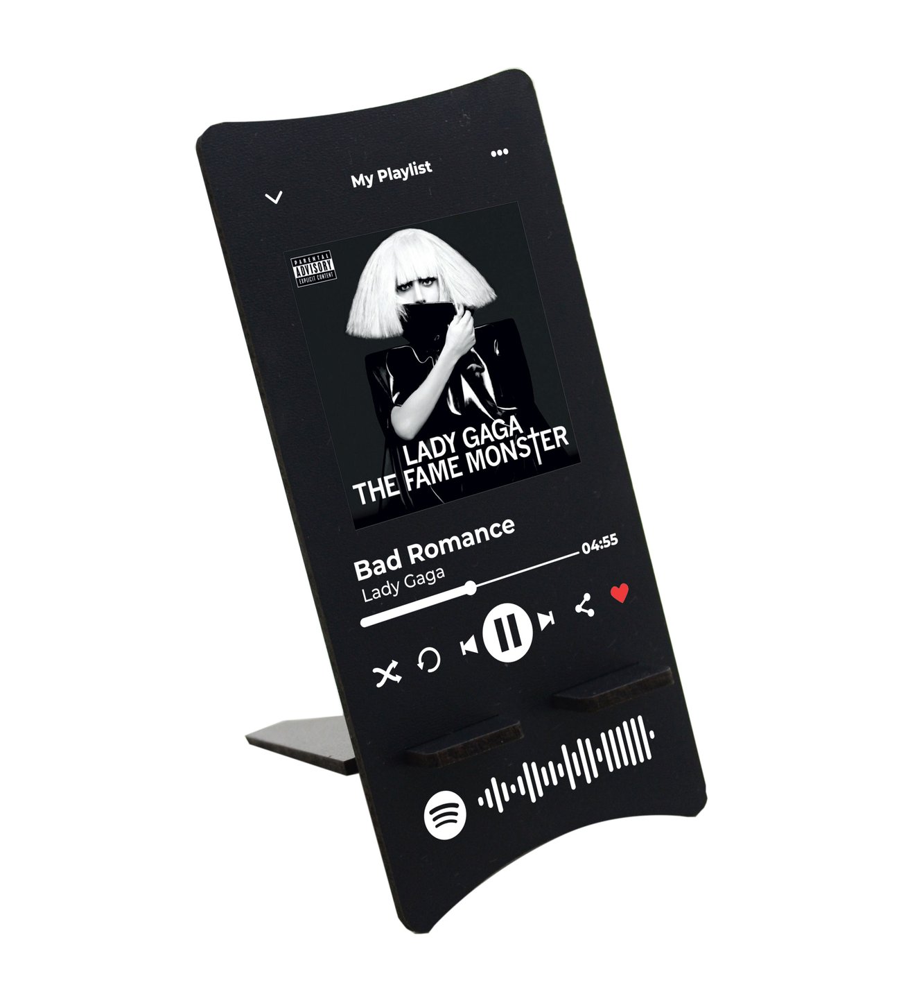 Spotify Barkodlu Kişiye Özel Ahşap Telefon Standı - Kişiye Özel Anlamlı Hediye - Kişisel Hediye